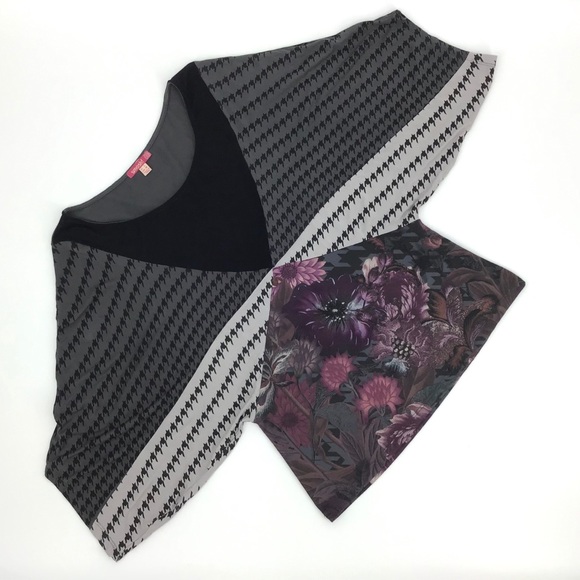 Smash Pattern Blocked Dolman Sleeve Blouse, Medium - Picture 1 of 16